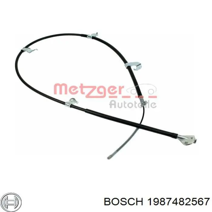 Купить 1987482567 Bosch Трос стояночного тормоза задний левый