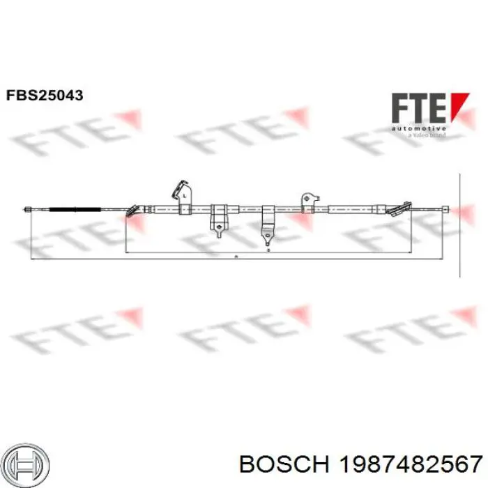Трос ручника 1987482567 Bosch