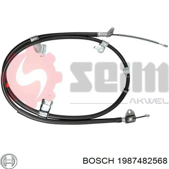 Купить 1987482568 Bosch Задний правый трос ручника
