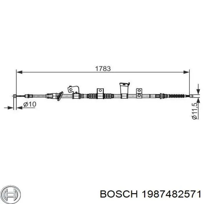 Задний правый трос ручника 1987482571 Bosch