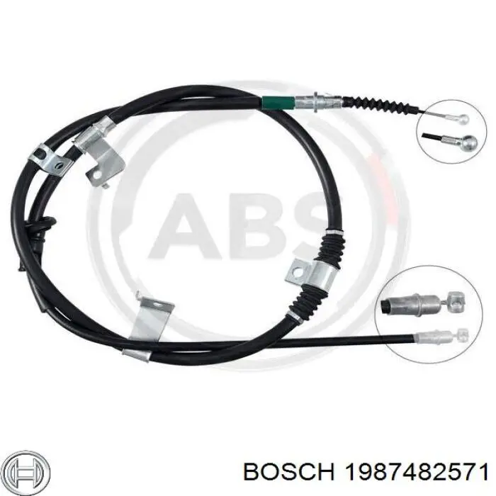 Купить 1987482571 Bosch Задний правый трос ручника