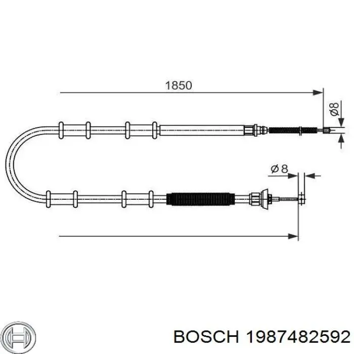 Задний трос ручника 1987482592 Bosch