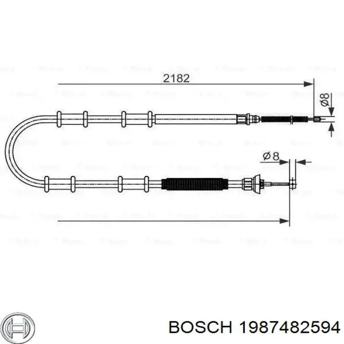 1987482594 Bosch трос ручного тормоза задний правый/левый