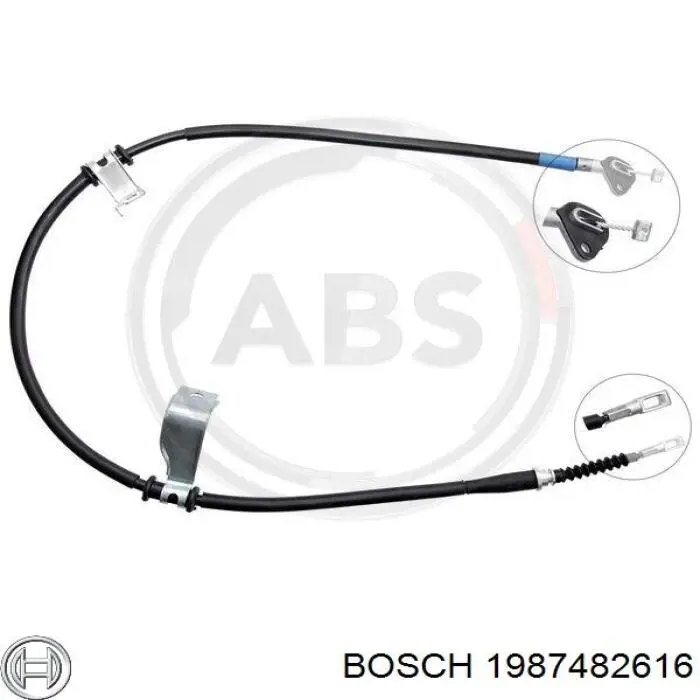 1 987 482 616 Bosch трос ручного тормоза задний левый