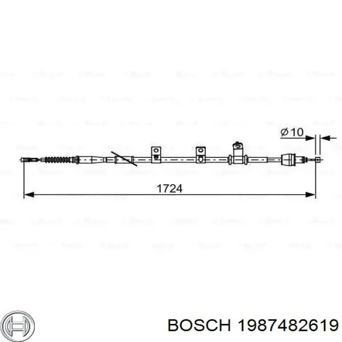 Задний правый трос ручника 1987482619 Bosch