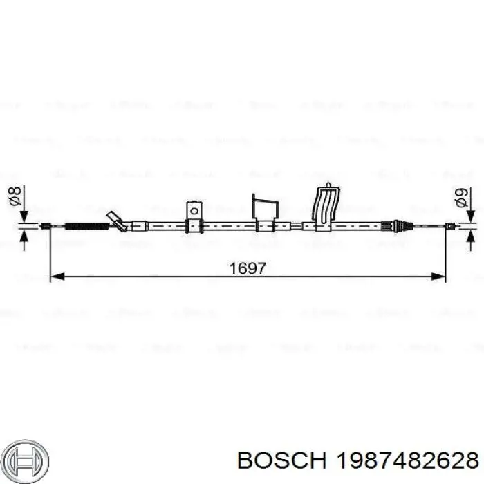 Задний правый трос ручника 1987482628 Bosch