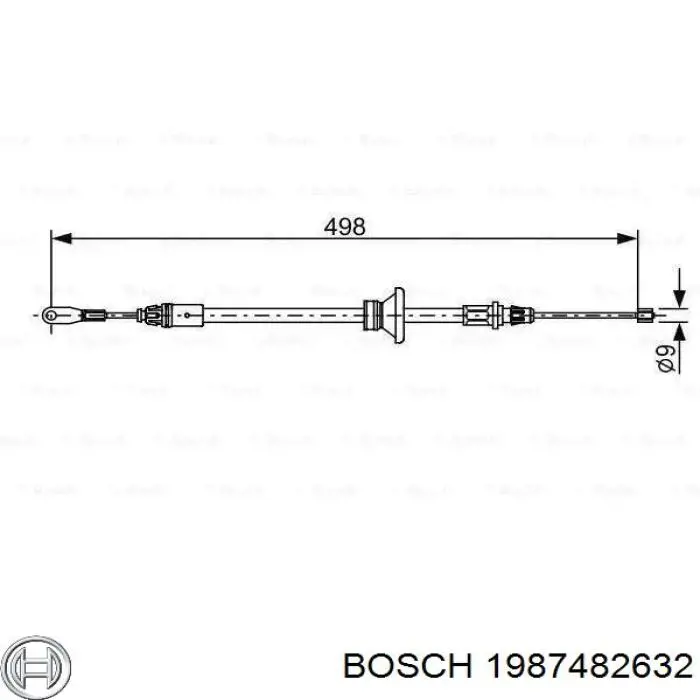 Передний трос ручника 1987482632 Bosch