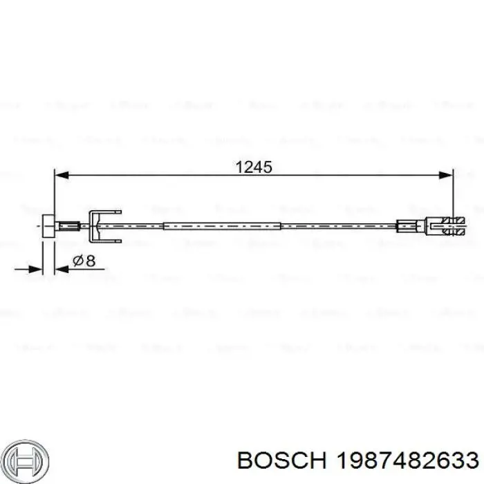 Трос ручного тормоза промежуточный Bosch 1987482633