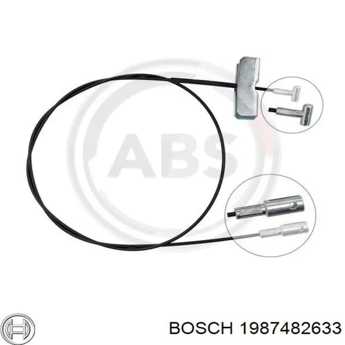 Трос ручного тормоза, промежуточный Bosch 1987482633 цена, от 12.43 USD