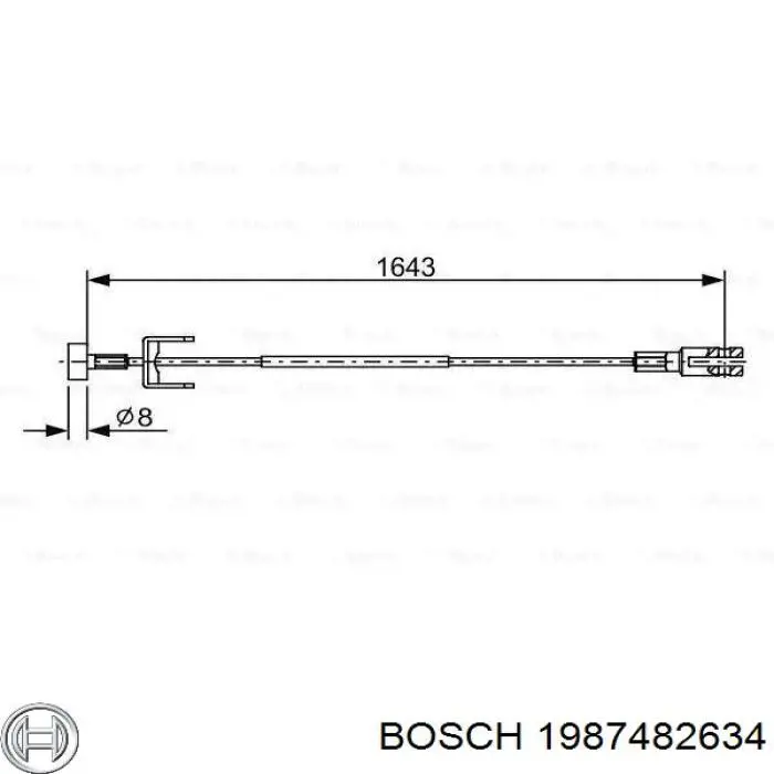 Трос ручного тормоза промежуточный Bosch 1987482634