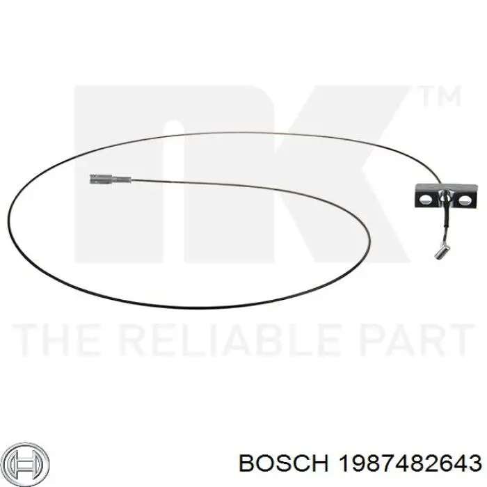 Трос ручного тормоза промежуточный Bosch 1987482643