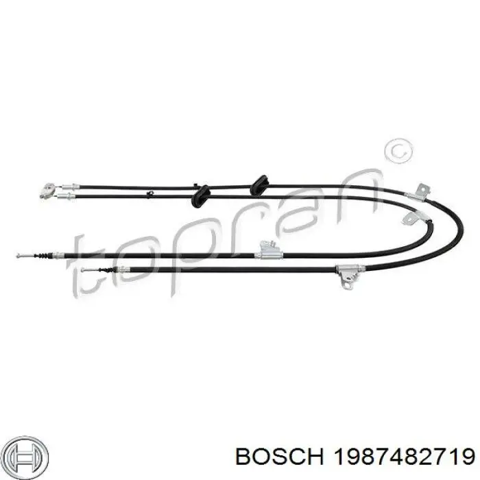 1987482719 Bosch Трос ручного тормоза задний правый/левый