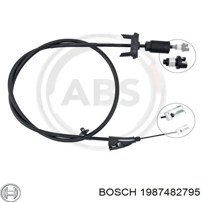 Трос ручного тормоза передний Bosch 1987482795 цена, от 40.68 USD