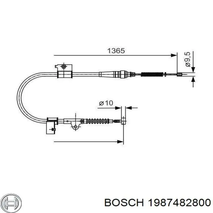 Задний трос ручника Bosch 1987482800 цена, от 54.53 USD