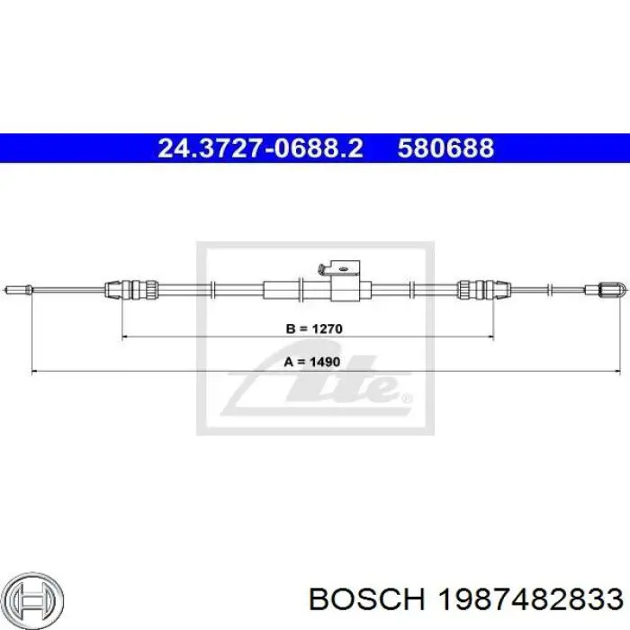 Трос ручника задний Ford 2380508