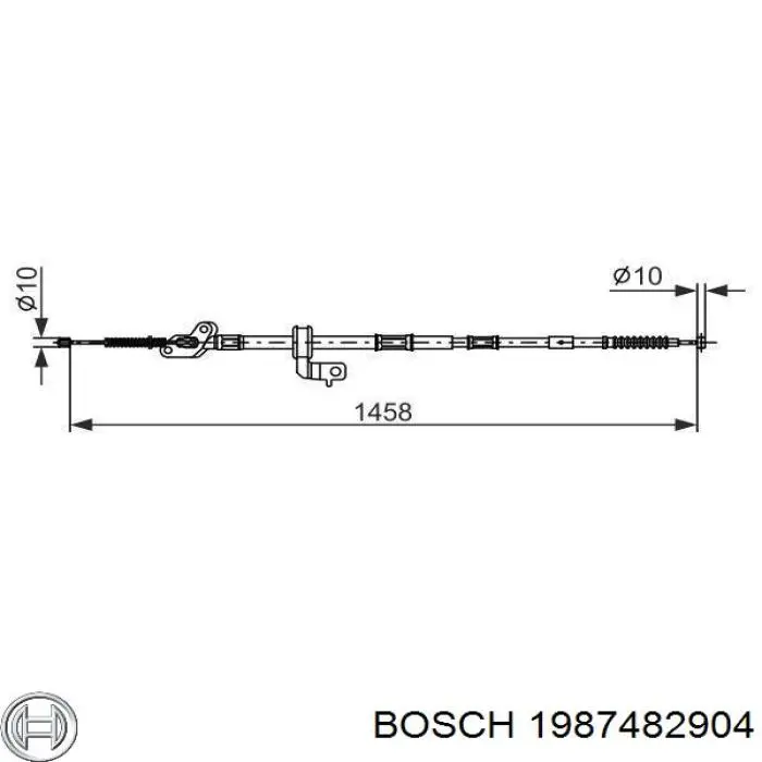 1987482904 Bosch cabo do freio de estacionamento traseiro direito