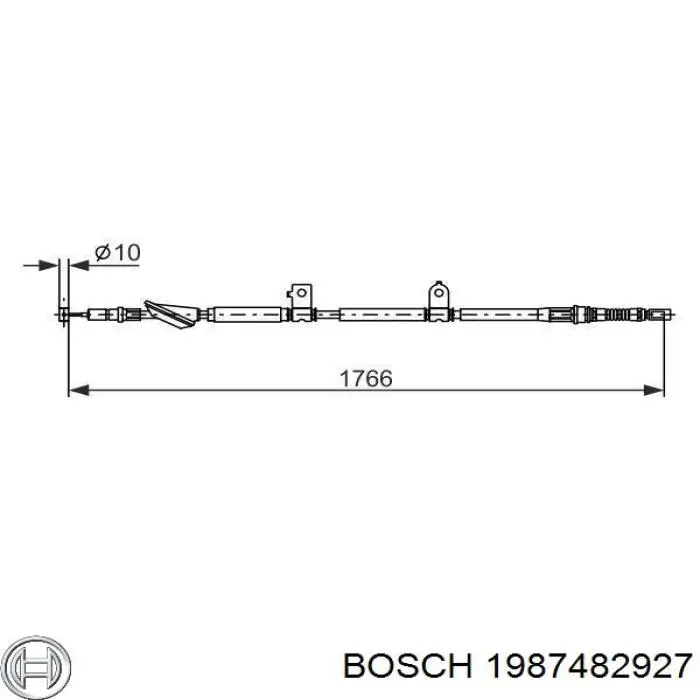 Cable de freno de mano trasero derecho 1987482927 Bosch