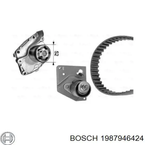 1987946424 Bosch correia do mecanismo de distribuição de gás, kit