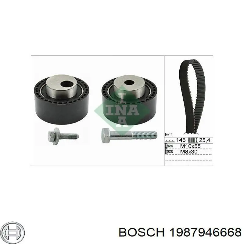 1987946668 Bosch correia do mecanismo de distribuição de gás, kit
