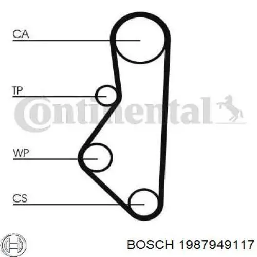 Купить 1987949117 Bosch Ремень газораспределительного механизма