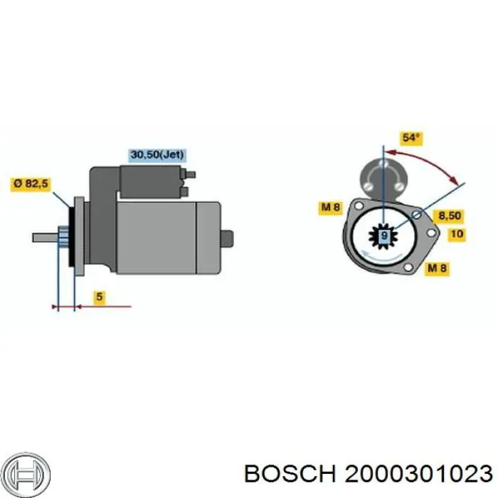2000301023 Bosch bucha do motor de arranco