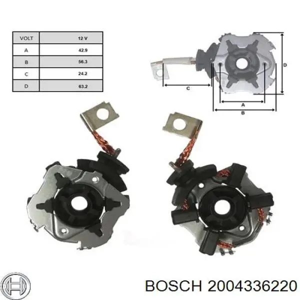 Щеткодеpжатель стартера 2004336220 Bosch