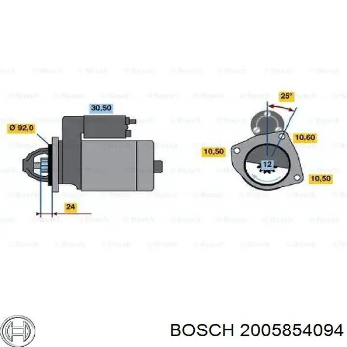 Tapa, Motor de arranque 2005854094 Bosch