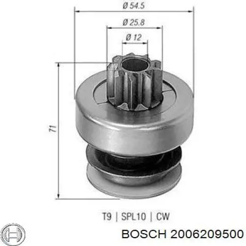 Купить 2006209500 Bosch Бендикс стартера
