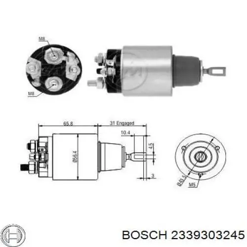 2339303245 Bosch реле втягивающее стартера