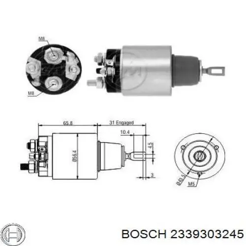 2339303245 Bosch relê retrator do motor de arranco