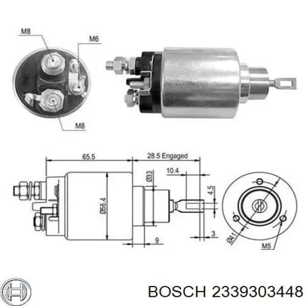 Втягивающее реле стартера 2339303448 Bosch