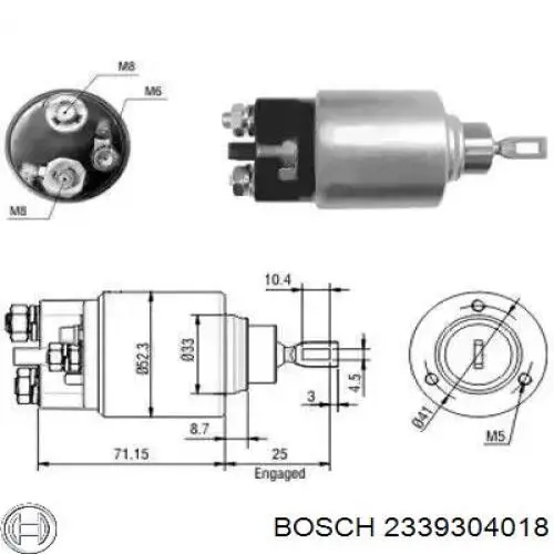 2339304018 Bosch реле втягивающее стартера