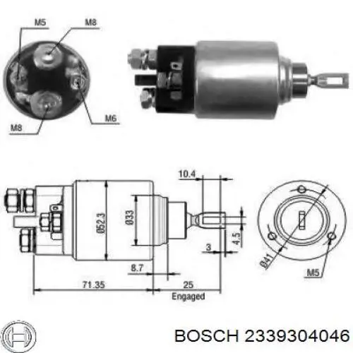 2339304046 Bosch relê retrator do motor de arranco