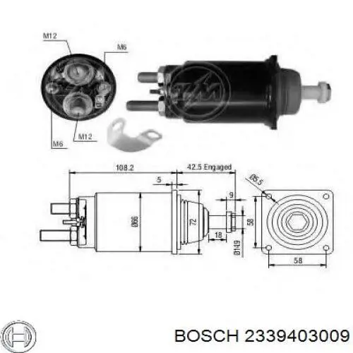 Втягивающее реле стартера 2339403009 Bosch