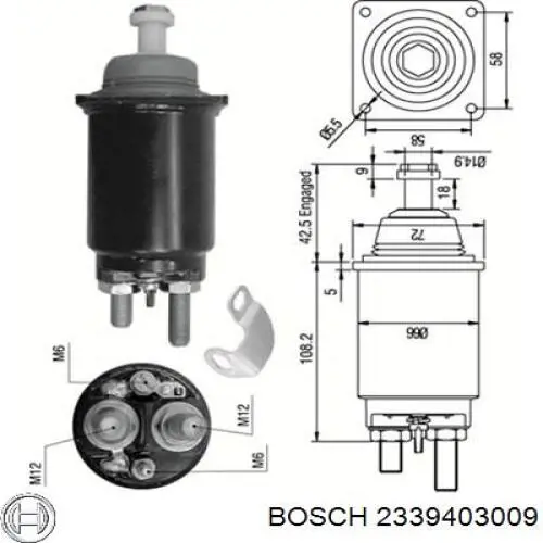 2339403009 Bosch Тяговое реле стартера
