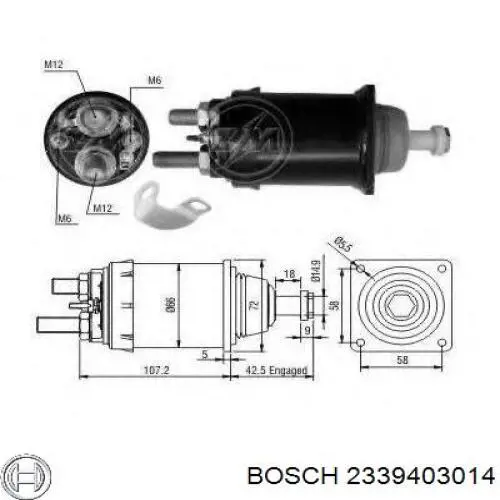 Втягивающее реле стартера 2339403014 Bosch