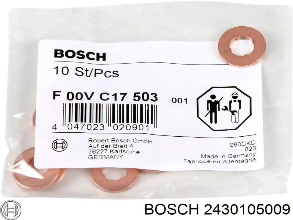 2430105009 Bosch кольцо (шайба форсунки инжектора посадочное)
