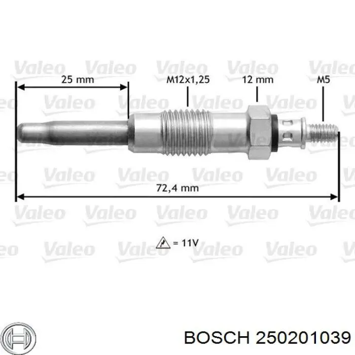 Свечи накала 250201039 Bosch
