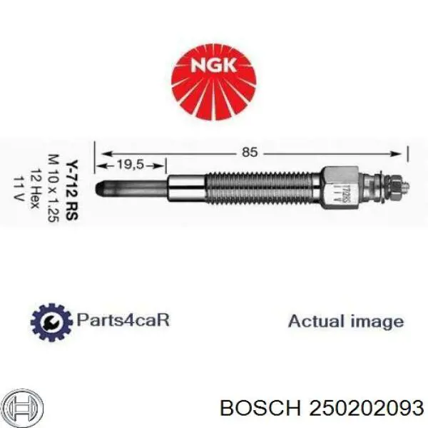 Свечи накала 250202093 Bosch