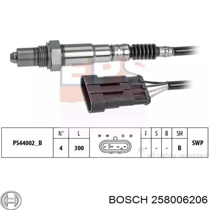 Лямбда датчик кислорода Bosch 258006206 цена, от 44.78 USD