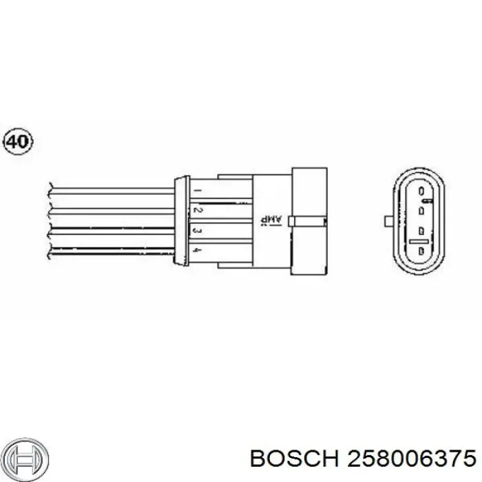 258006375 Bosch Лямбда-зонд, датчик кислорода до катализатора
