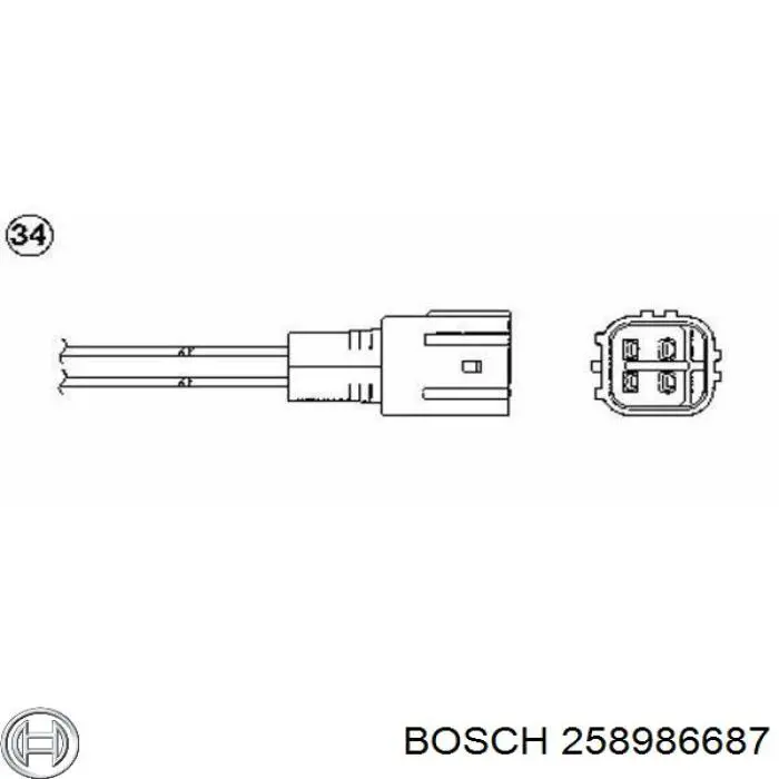 258986687 Bosch Лямбдазонд, датчик кислорода до катализатора, правый