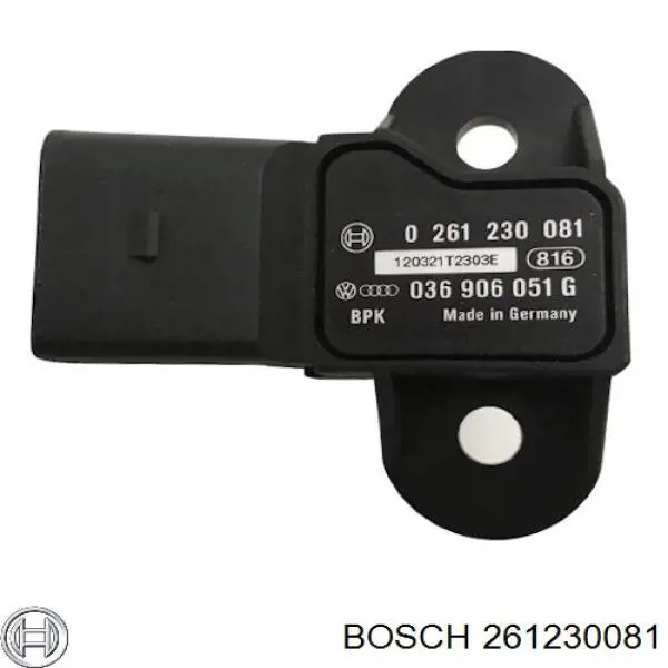 Датчик давления пневматической тормозной системы 261230081 Bosch
