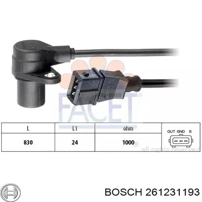 Датчик детонации Bosch 261231193 цена, от 14.80 USD