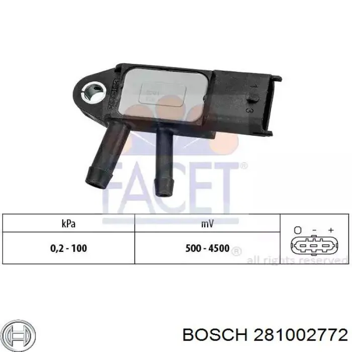 Купить 281002772 Bosch Датчик давления выхлопных газов
