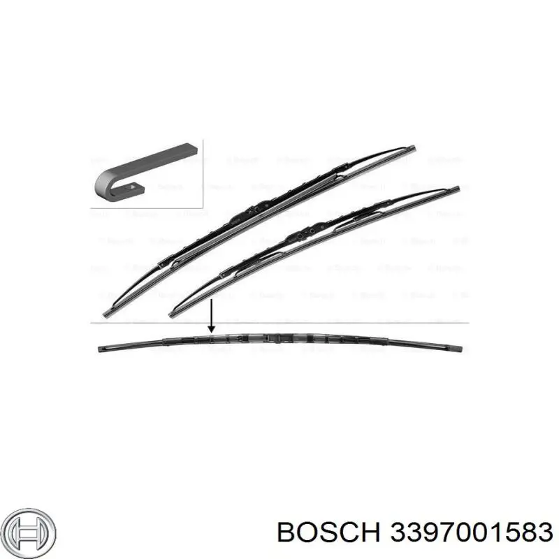 Щетка-дворник лобового стекла пассажирская 3397001583 Bosch