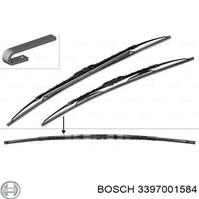 3397001584 Bosch щетка-дворник лобового стекла, комплект из 2 шт.