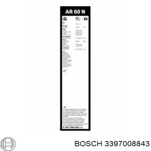 Щетка-дворник лобового стекла водительская 3397008843 Bosch