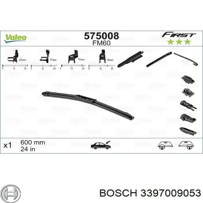 3397009053 Bosch Щетки лобового стекла