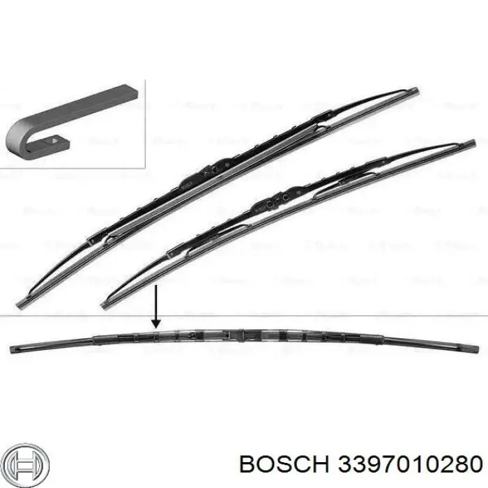 Щетка-дворник лобового стекла водительская Bosch 3397010280